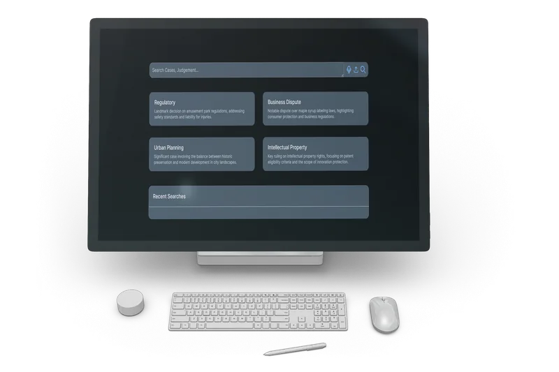 Case Polaris search interface on a desktop monitor